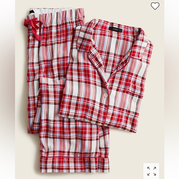 J.Crew flannel long sleeve pajama set in vintage plaid NWT - Picture 1 of 7